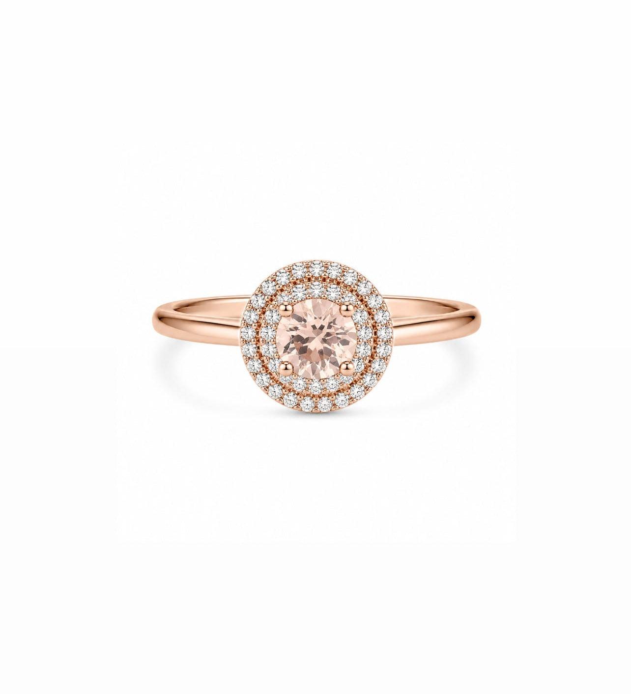 Morganite Halo Ring