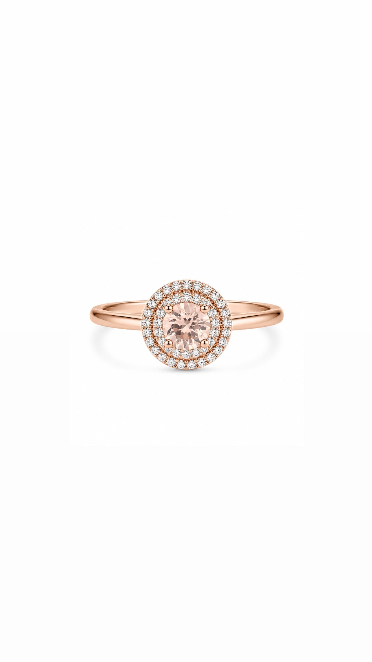 Morganite Halo Ring