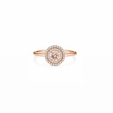 Morganite Halo Ring