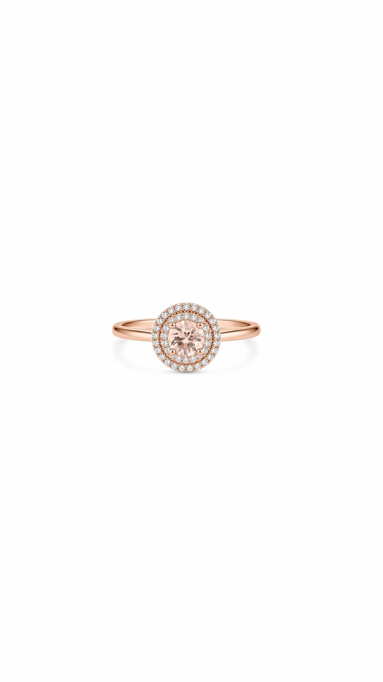 Morganite Halo Ring