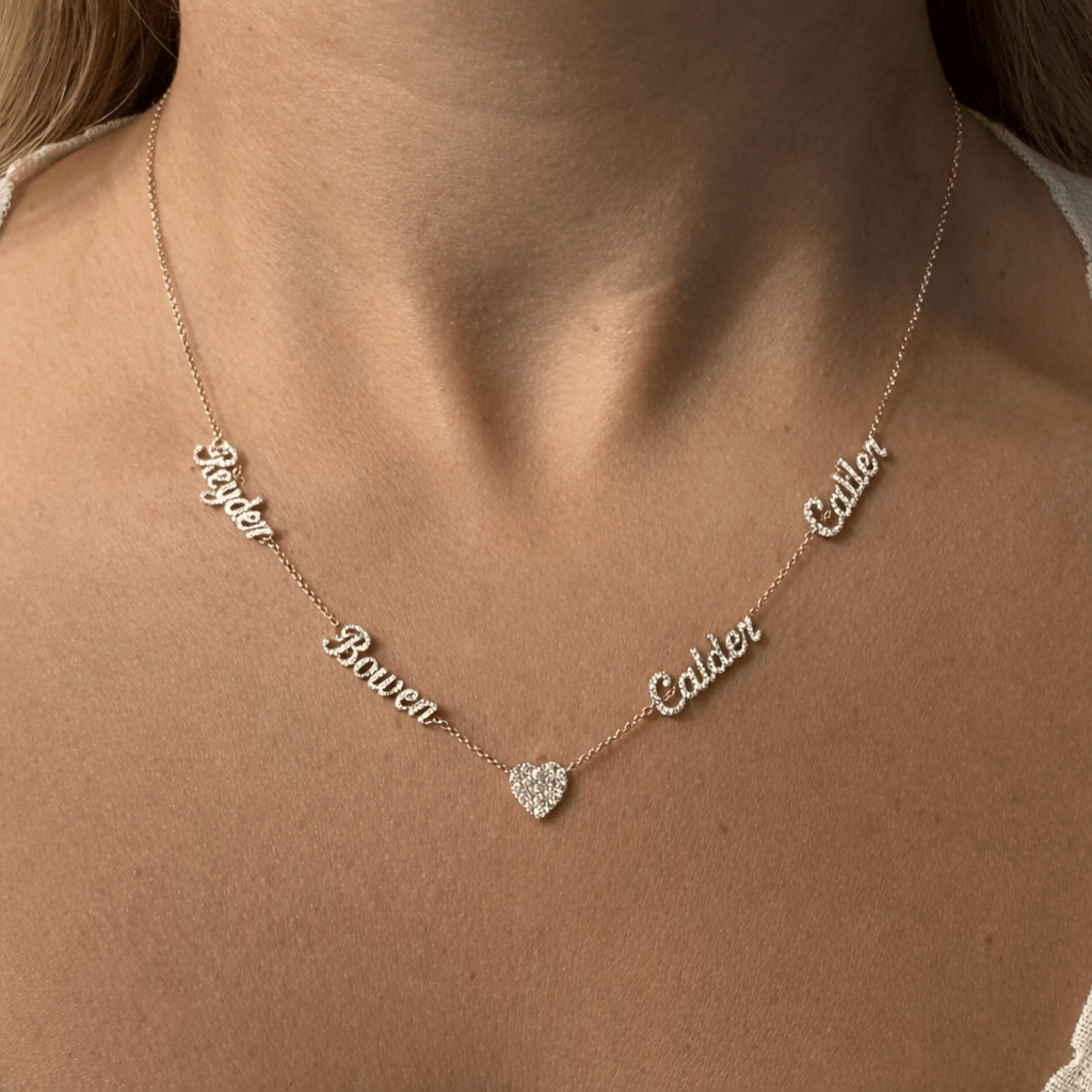 Multi Heart Name Necklace