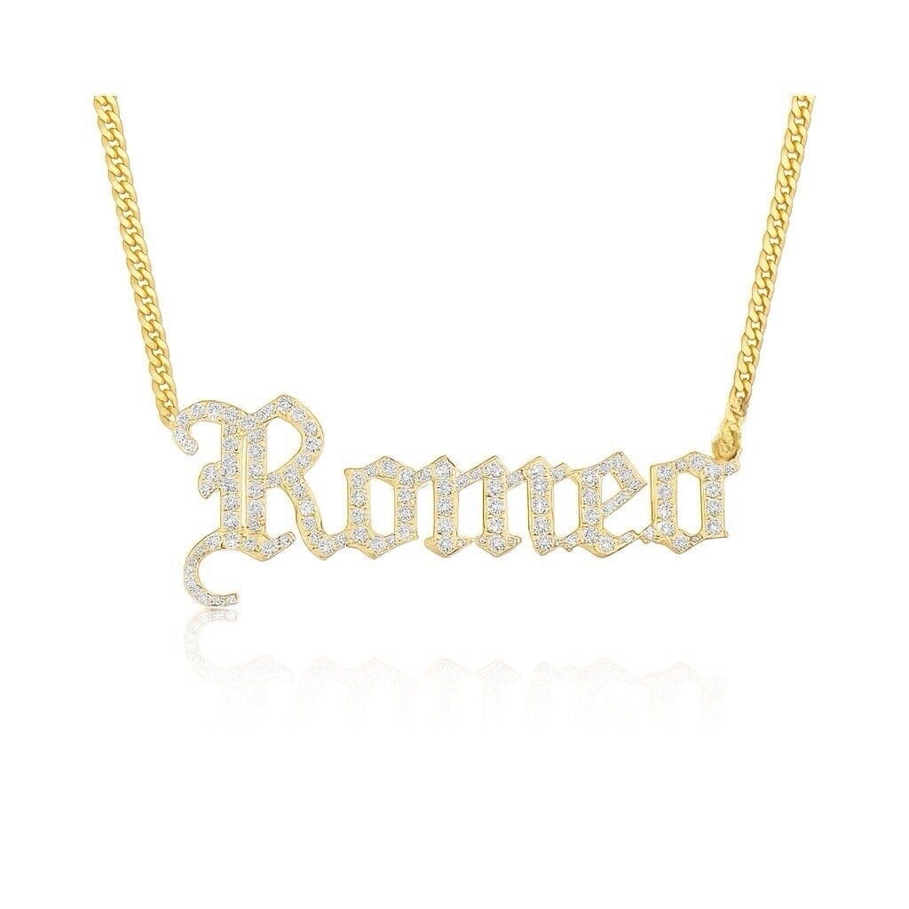Old English Name Necklace