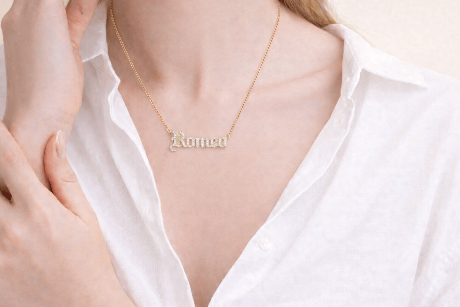 Old English Name Necklace