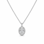 Oval Halo Necklace LG