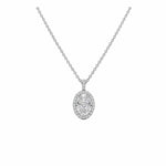 Oval Halo Necklace LG