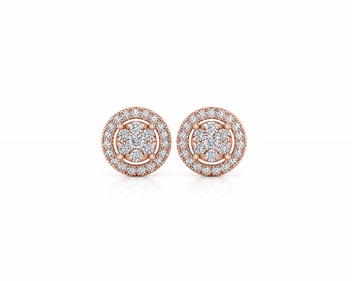 Pave Cluster Earstuds