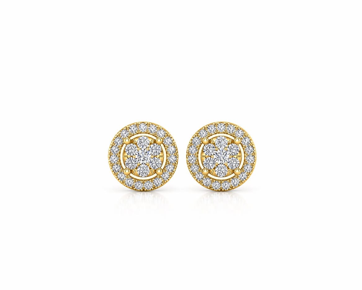 Pave Cluster Earstuds