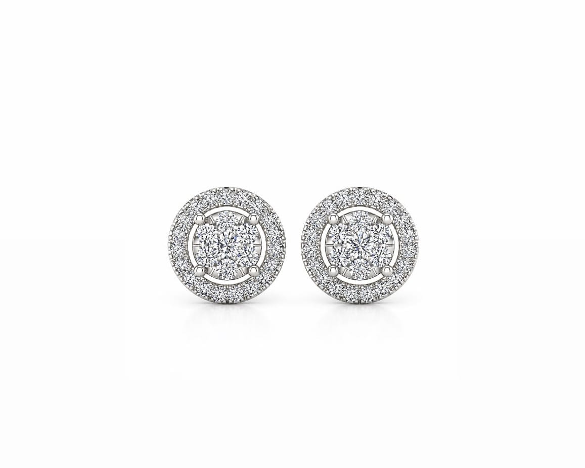 Pave Cluster Earstuds