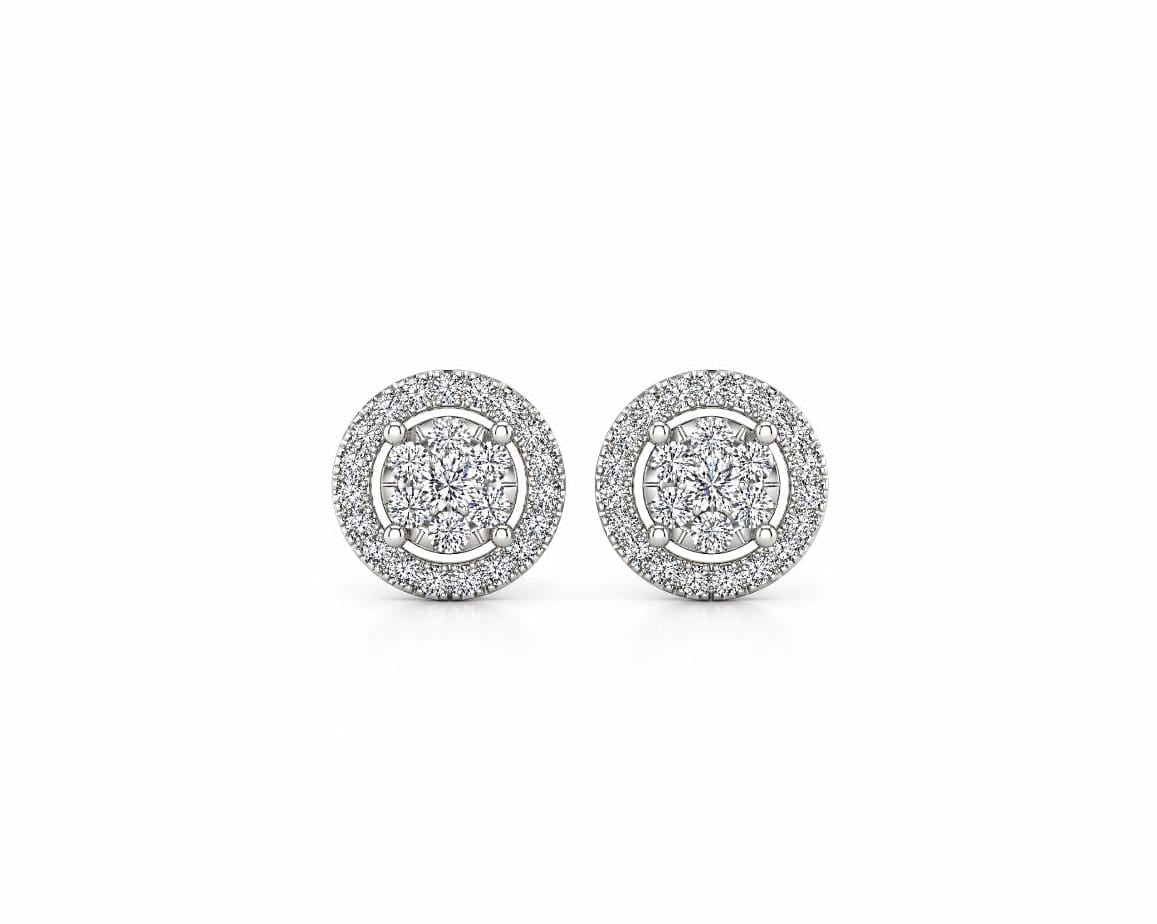 Pave Cluster Earstuds