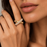 Pave Crossover Ring