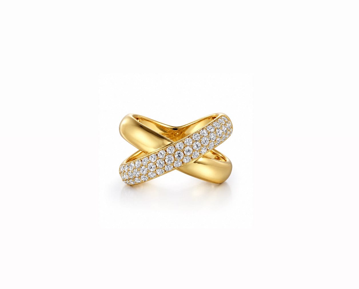 Pave Crossover Ring