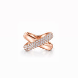 Pave Crossover Ring