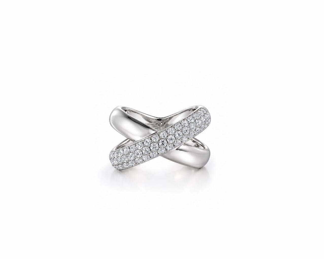 Pave Crossover Ring