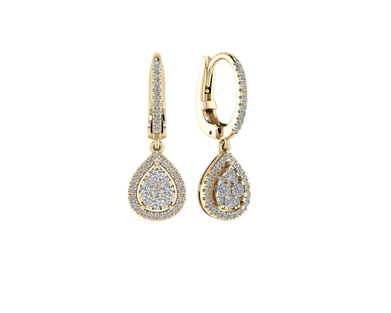 Pear Cluster Drop Earrings