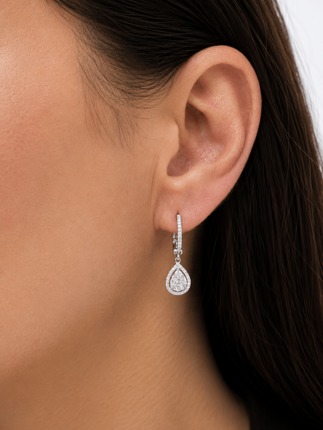 Pear Cluster Drop Earrings