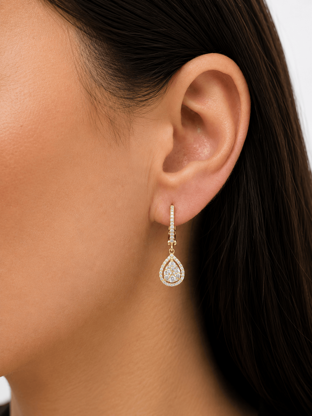 Pear Cluster Drop Earrings