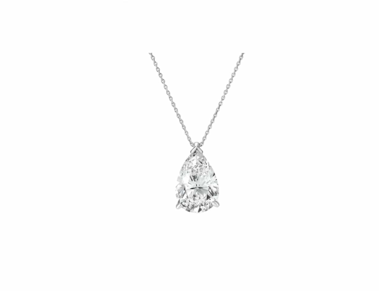 Pear Cut Solitaire Necklace LG
