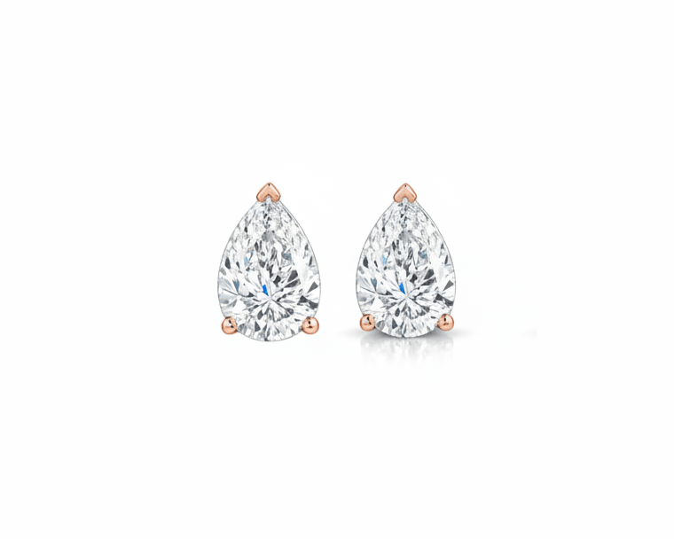 Pear Drop Solitaire Earstuds