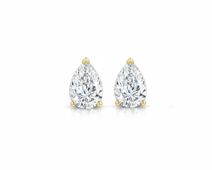 Pear Drop Solitaire Earstuds
