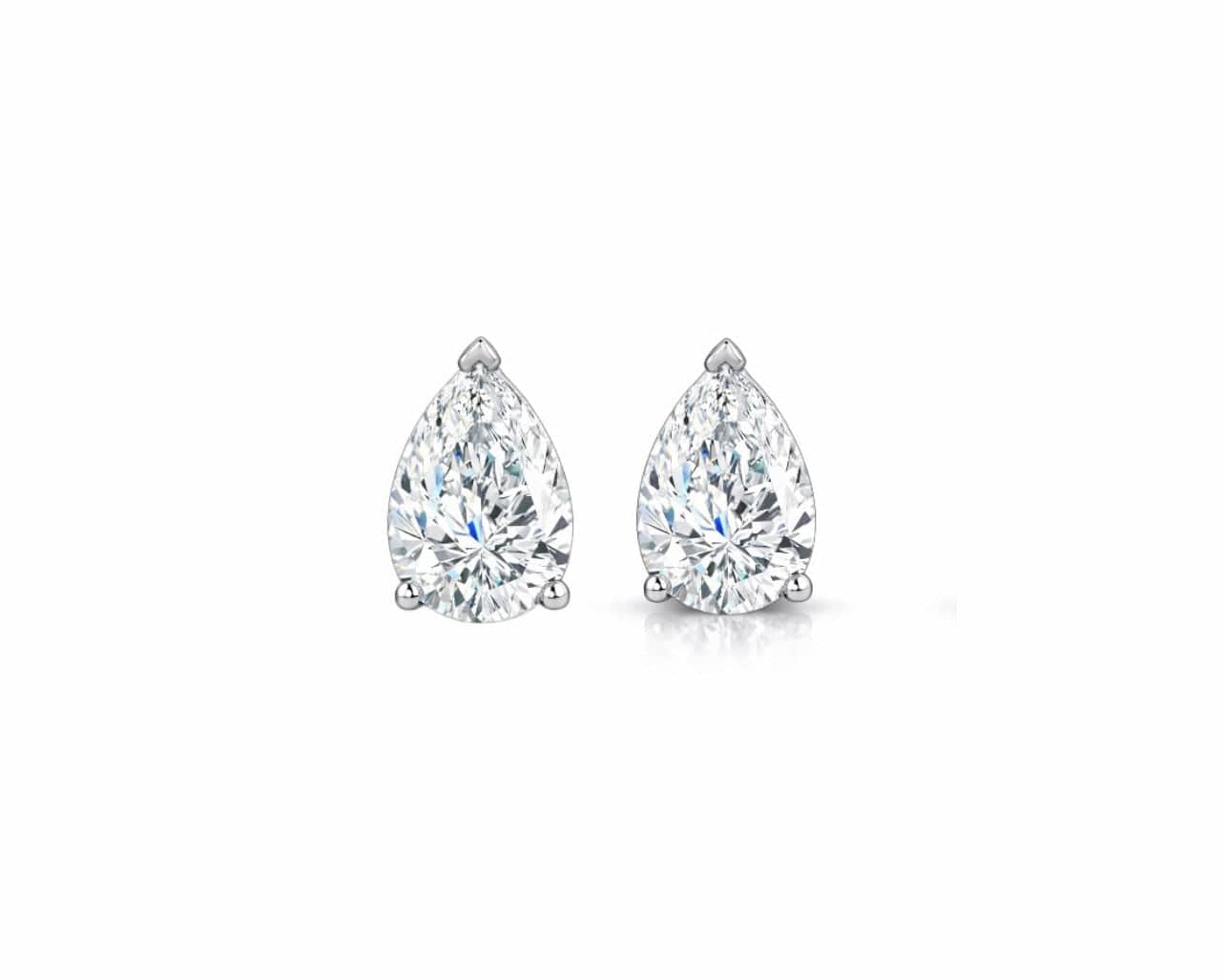 Pear Drop Solitaire Earstuds