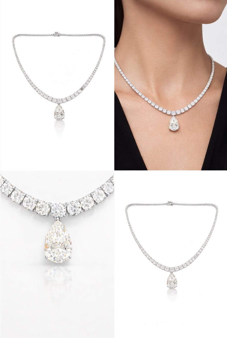 Pear Drop Tennis Collier LG