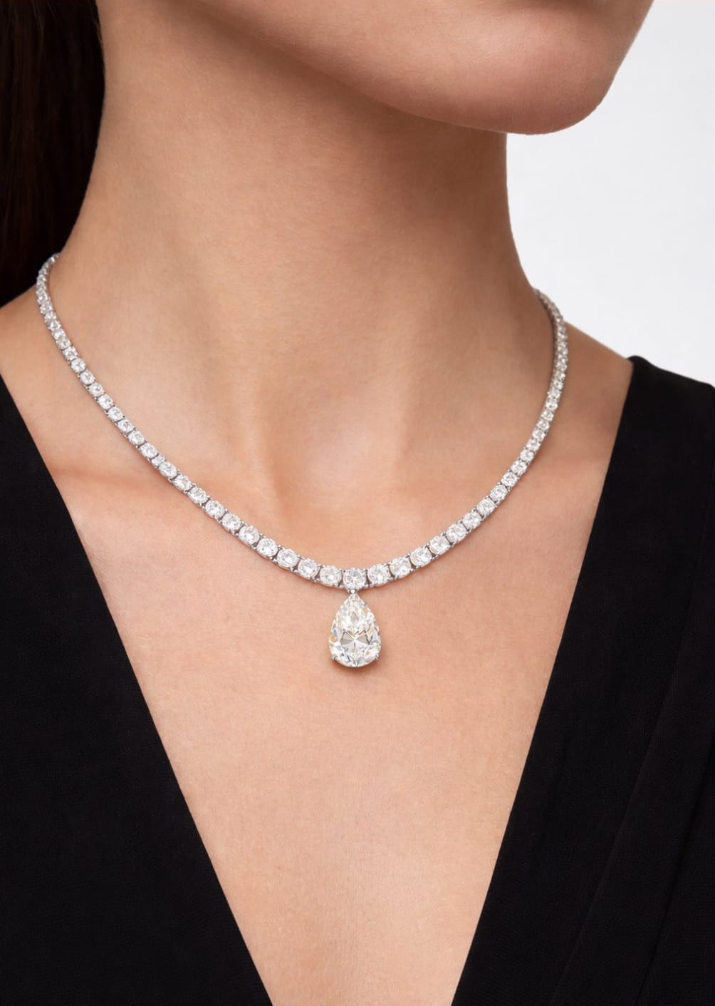 Pear Drop Tennis Collier LG
