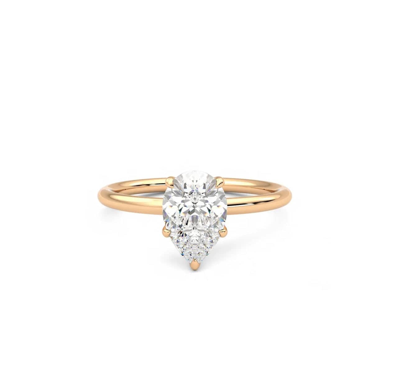 Pear Solitaire Ring
