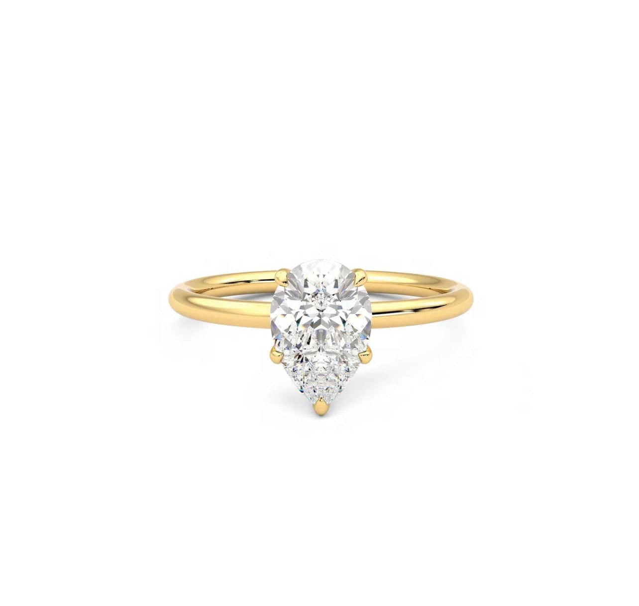 Pear Solitaire Ring