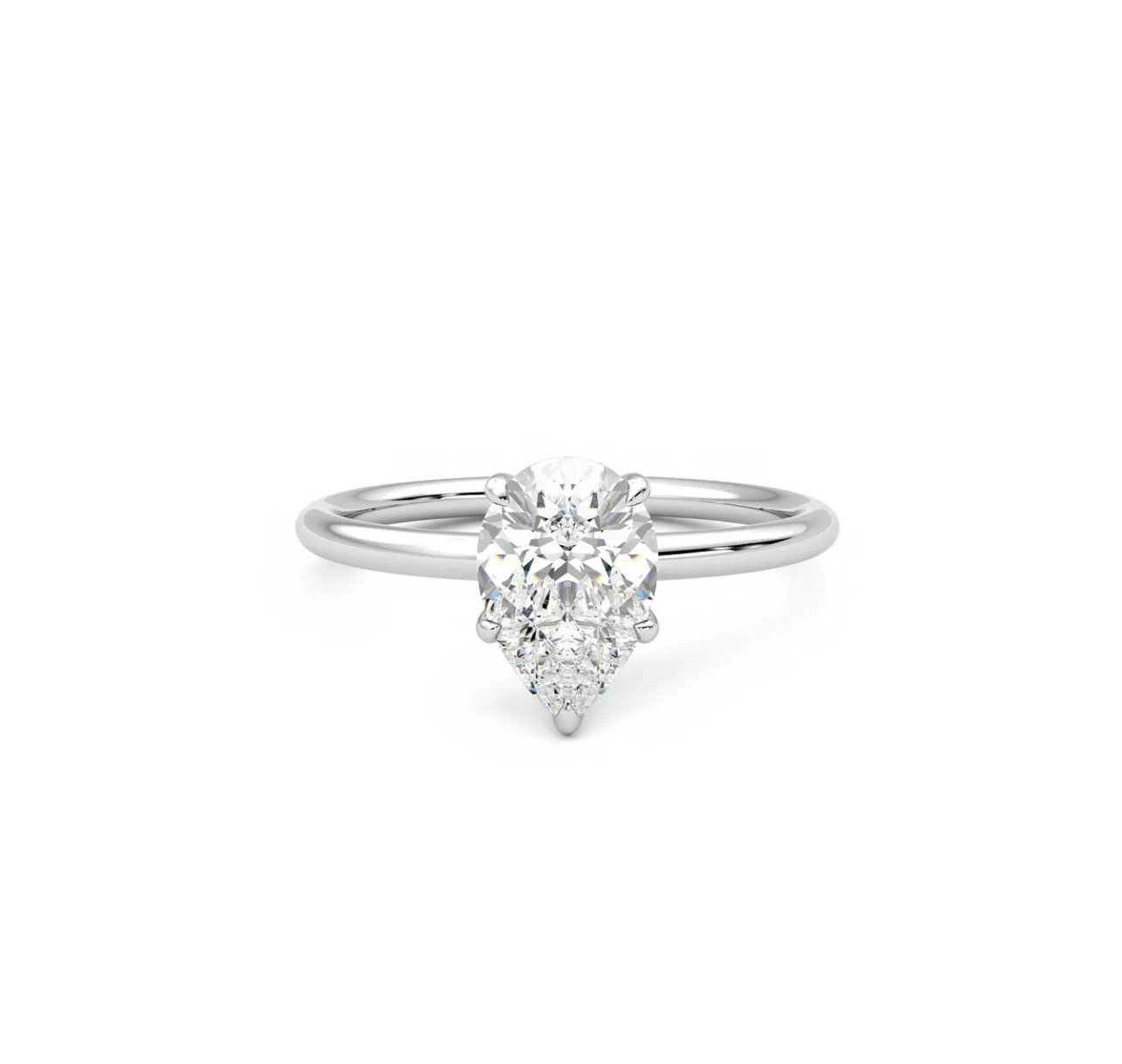 Pear Solitaire Ring
