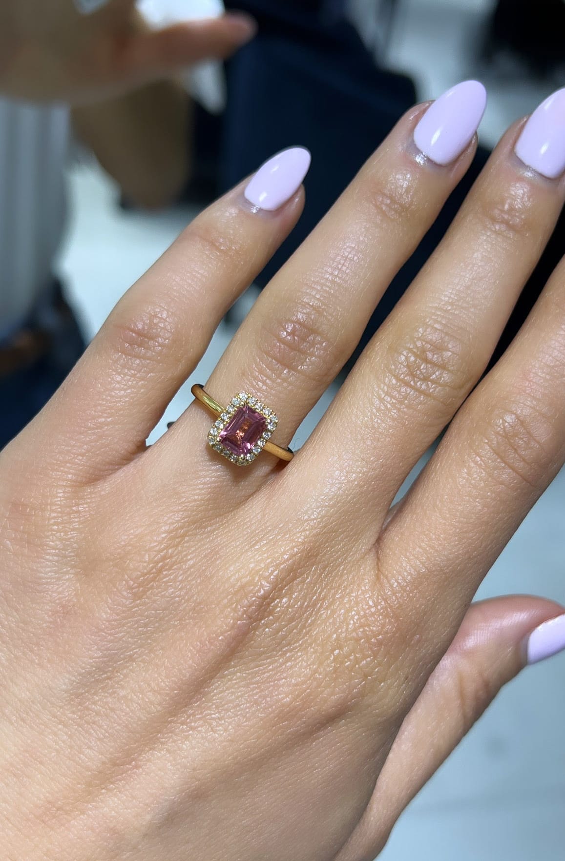 Pink Halo Ring