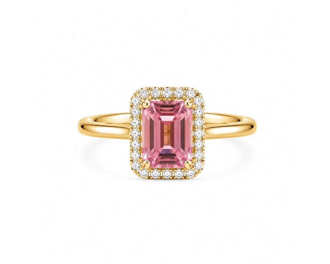Pink Halo Ring
