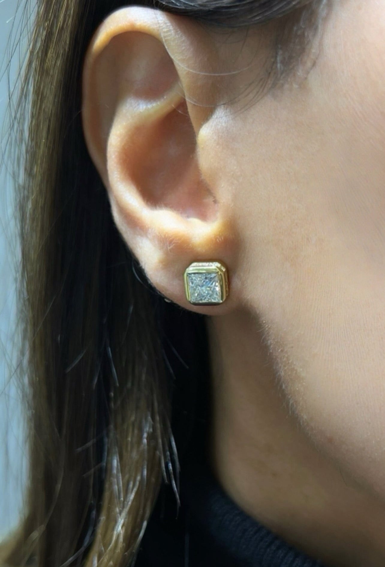 Princess Bezel Studs