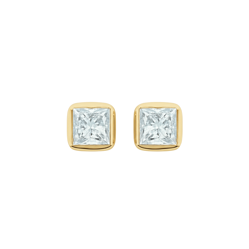 Princess Bezel Studs