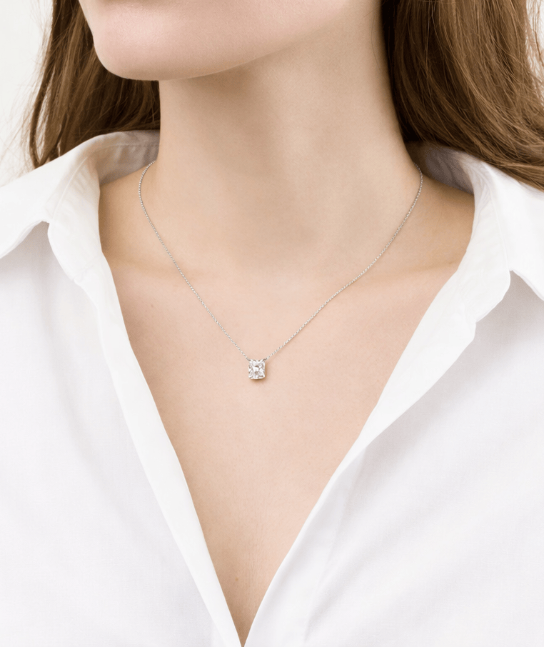 Radiant Solitaire Necklace LG