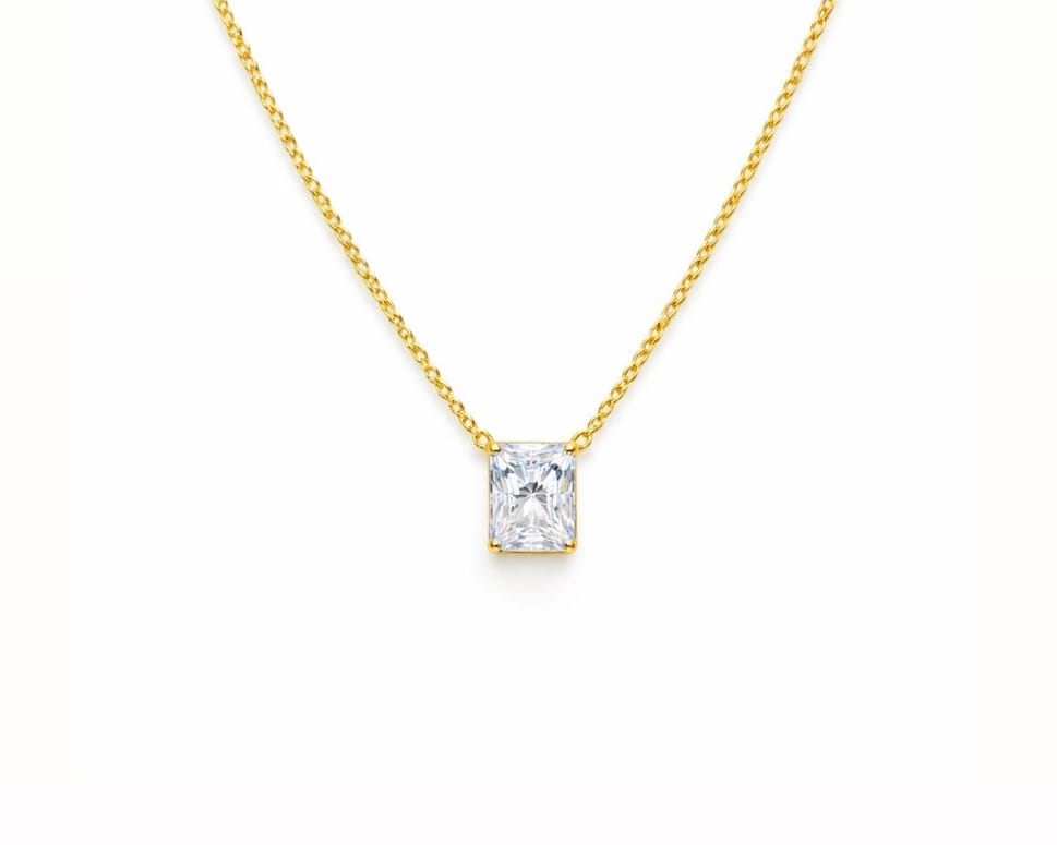 Radiant Solitaire Necklace LG