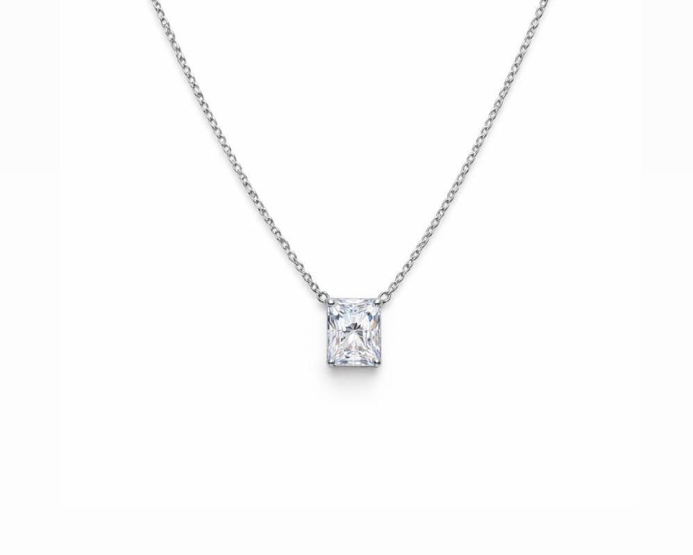 Radiant Solitaire Necklace LG