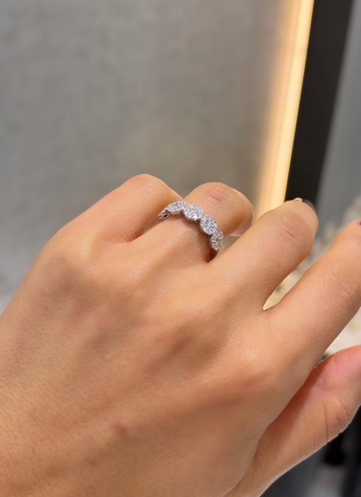 Round Cluster Eternity Ring