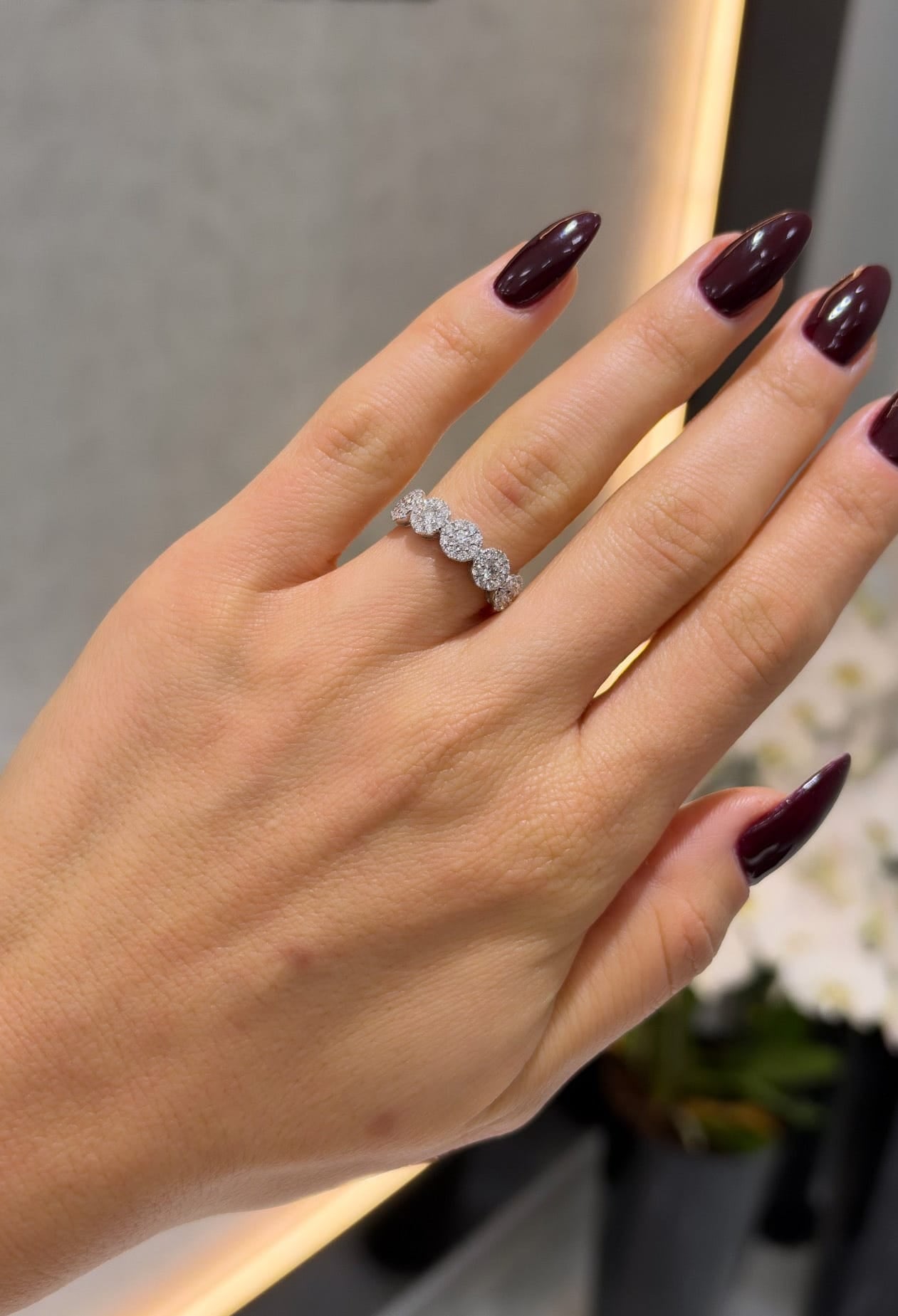 Round Cluster Eternity Ring