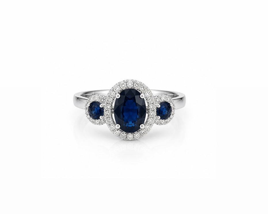 Royal Sapphire Trilogy Ring