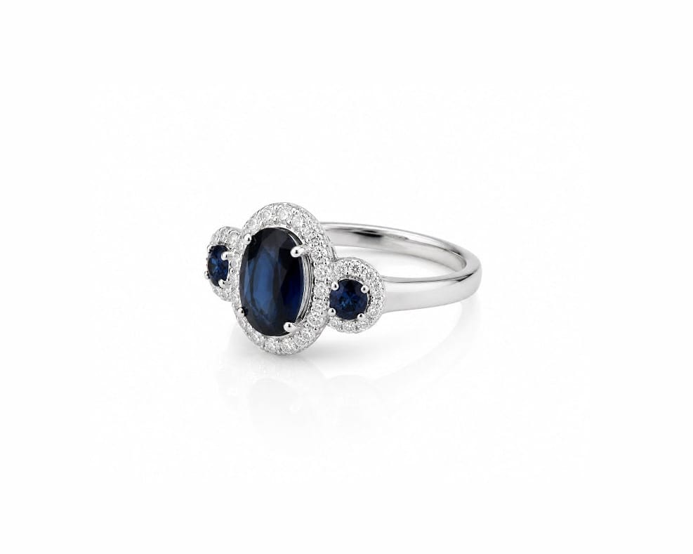Royal Sapphire Trilogy Ring