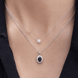 Sapphire Halo Necklace
