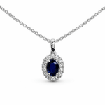 Sapphire Halo Necklace