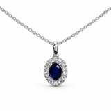 Sapphire Halo Necklace