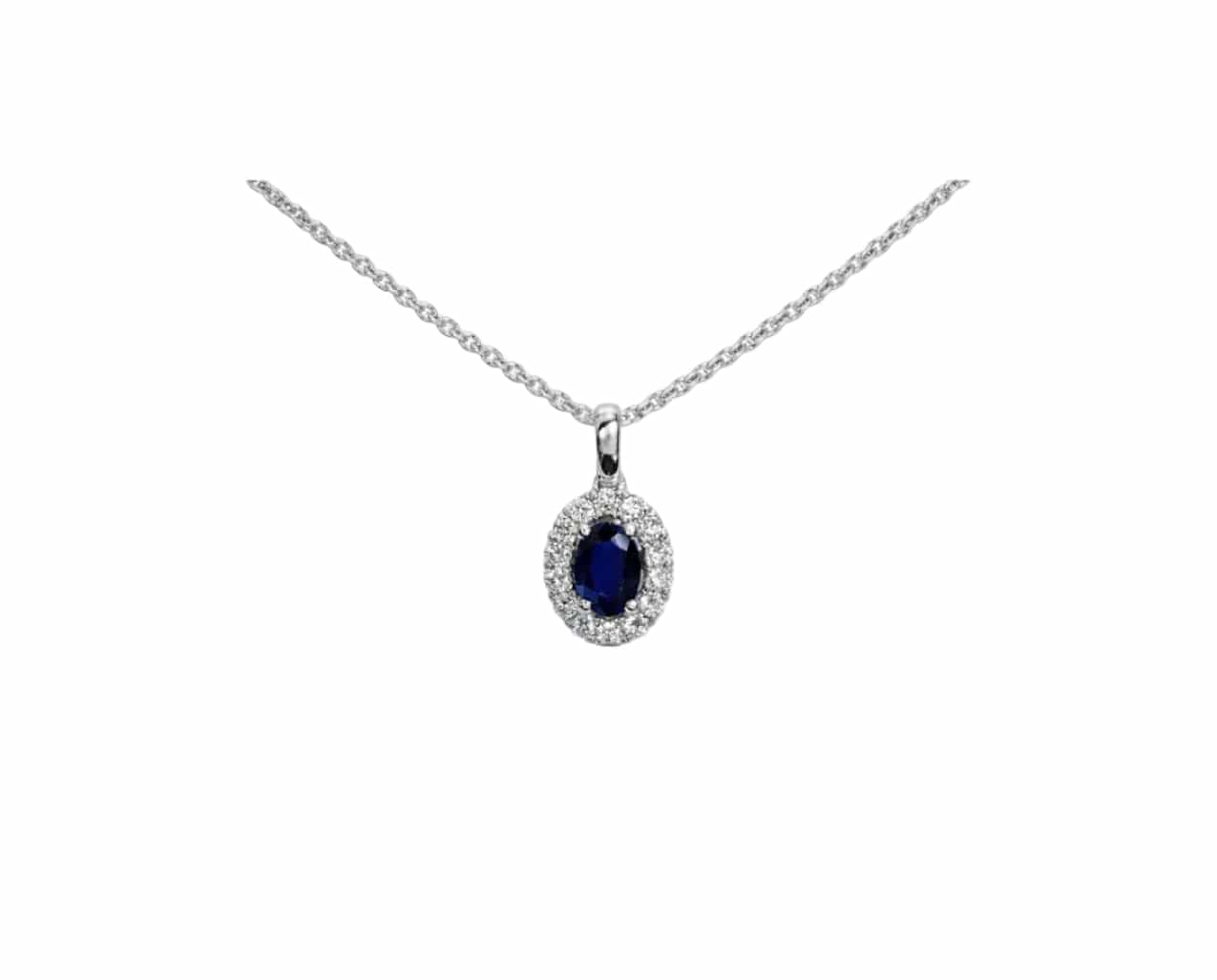 Sapphire Halo Necklace