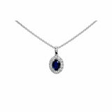 Sapphire Halo Necklace