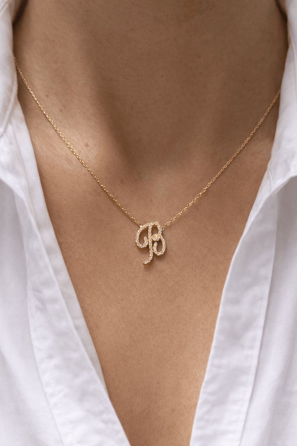Script Initial Necklace