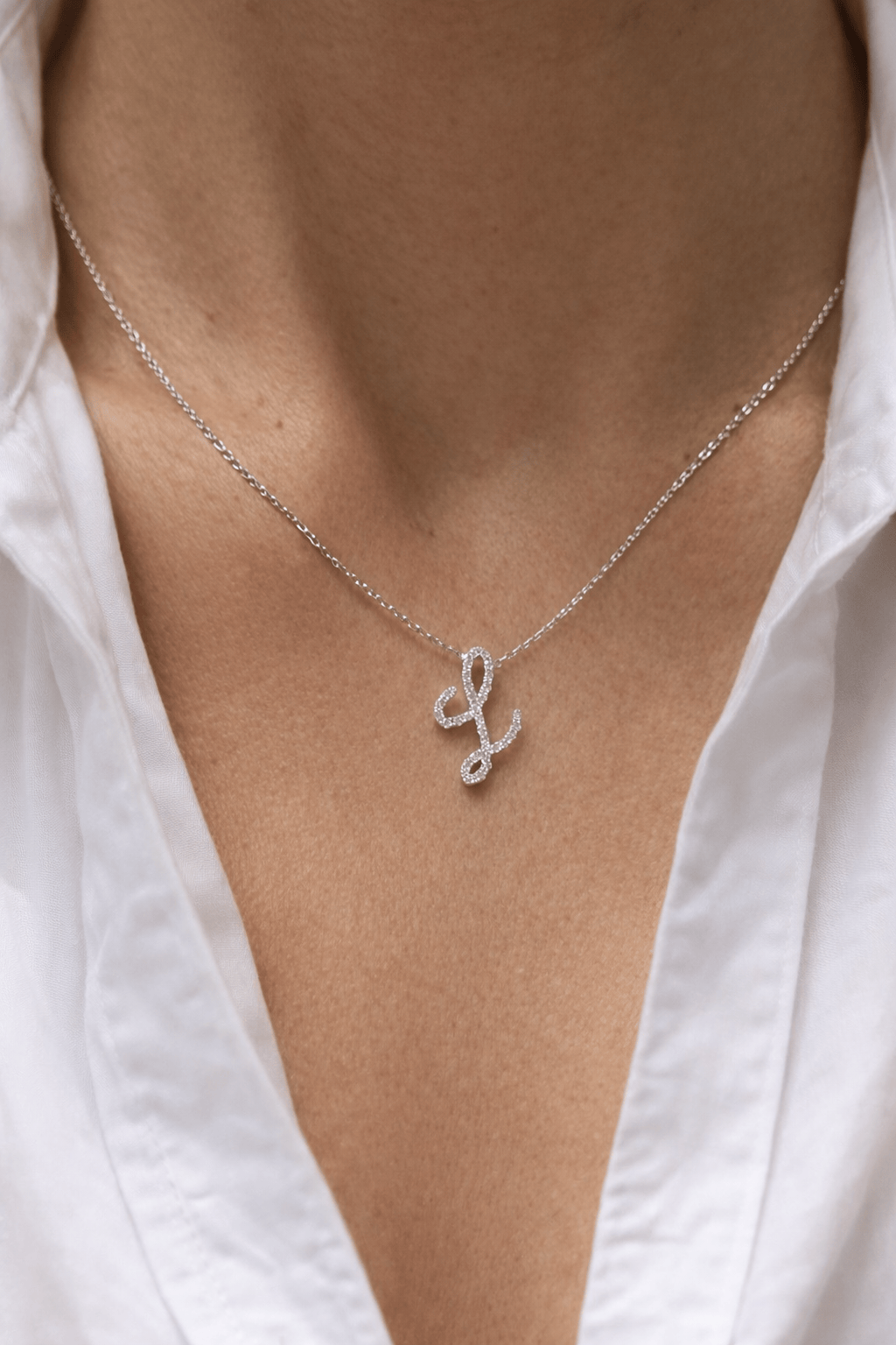 Script Initial Necklace