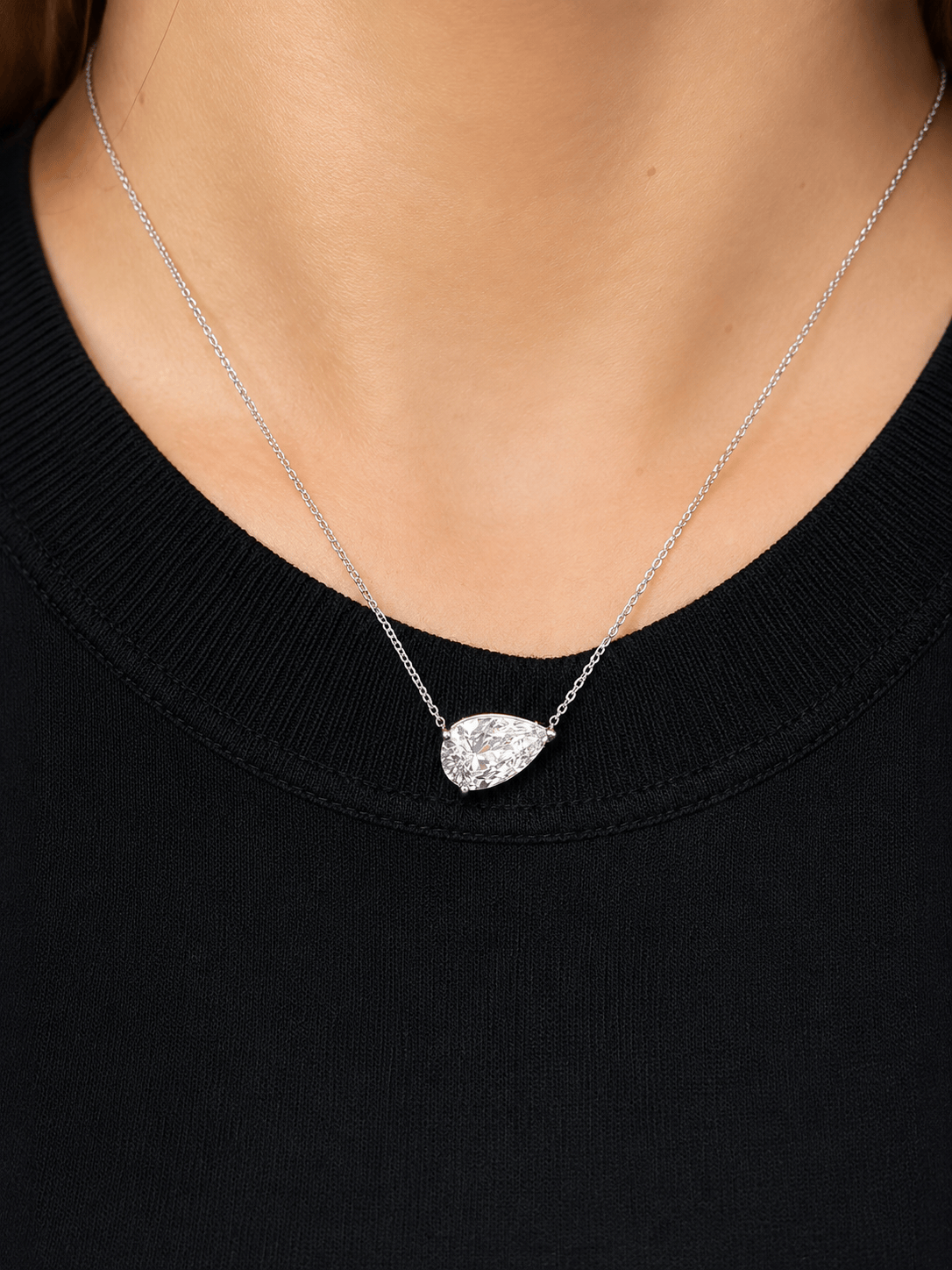 Sidewise Pear Necklace LG