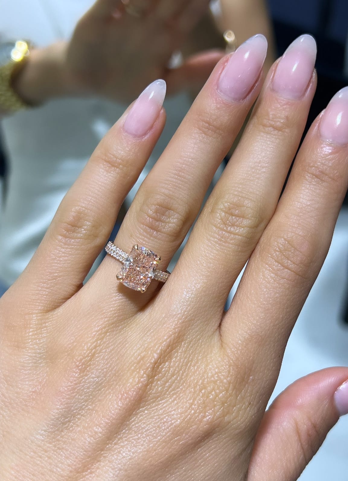 Signature Pink Cushion Ring LG