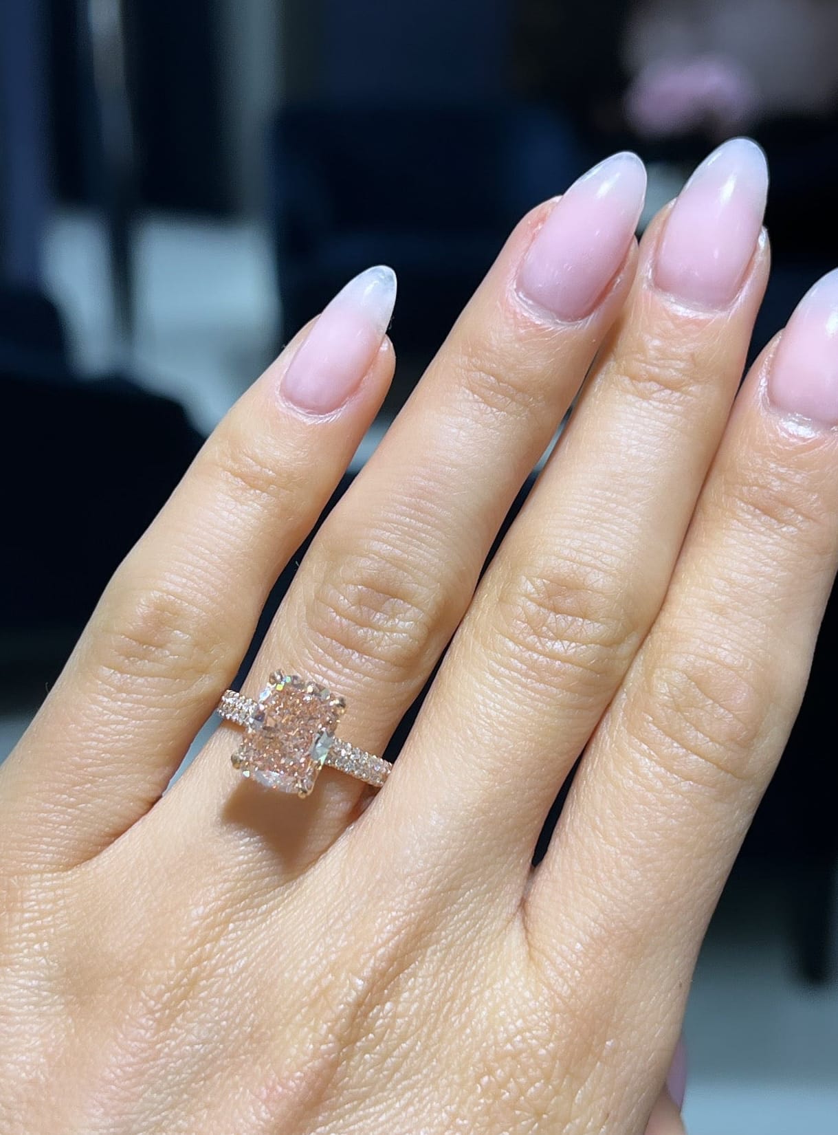 Signature Pink Cushion Ring LG